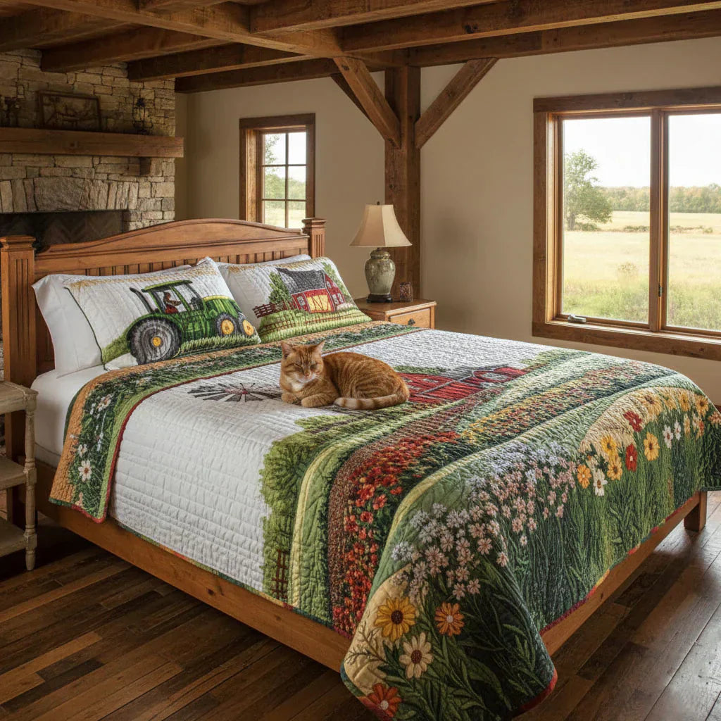 Set di biancheria da letto trapuntata in 3 pezzi - Fattoria Felice