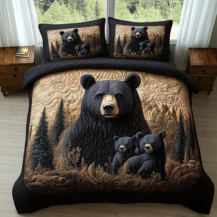 Set di biancheria da letto trapuntata in 3 pezzi - Animali della Foresta