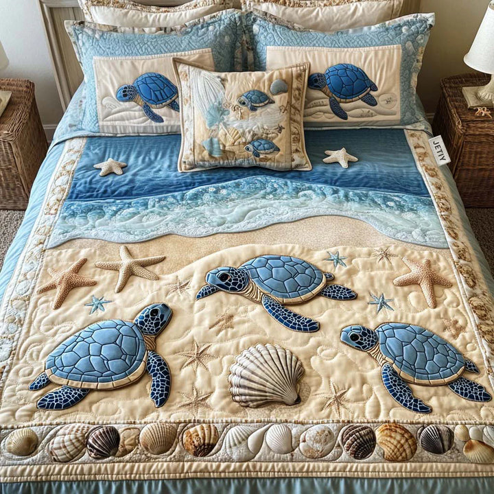 Set di biancheria da letto trapuntata in 3 pezzi - Onde dell'Oceano